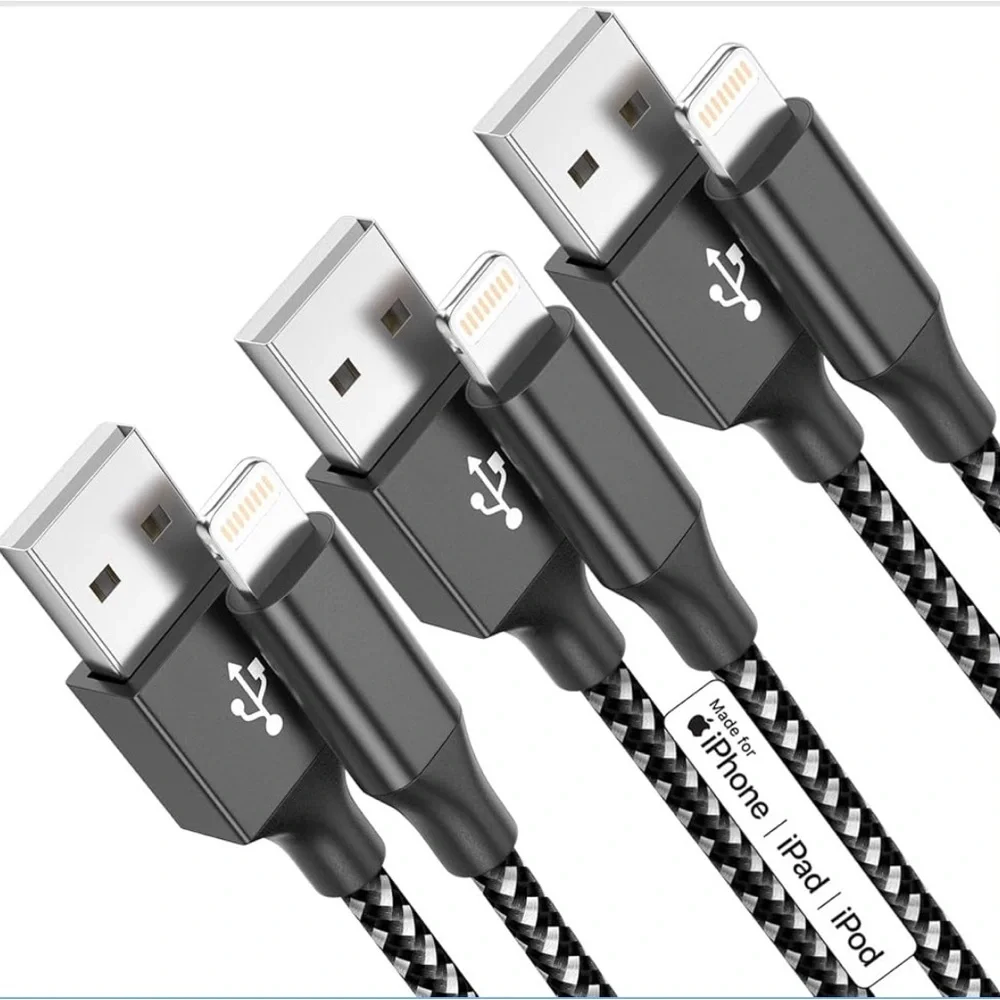 Assorted Lot of Iphone/Ipad Charging Cables - Black, Purple, White